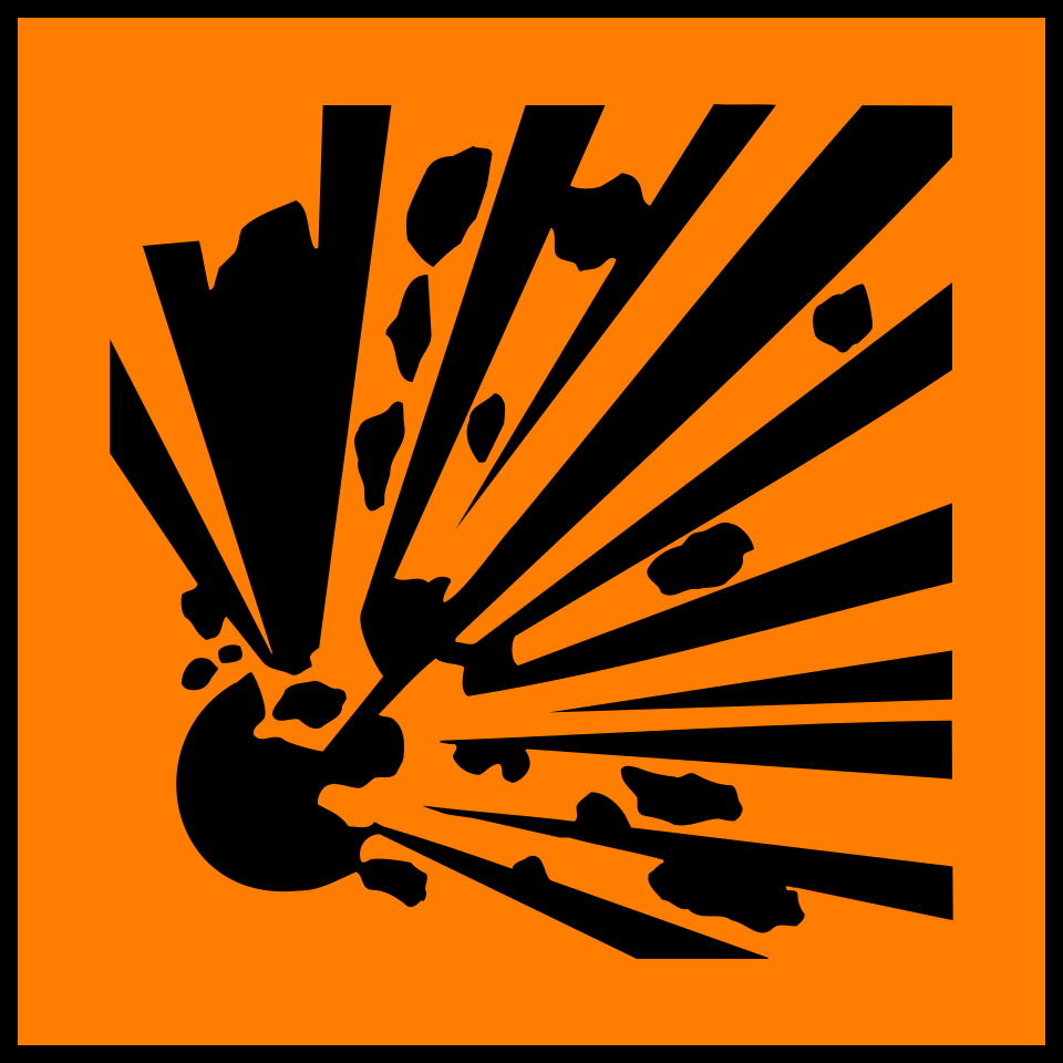 Warning Explosive Hazard - Outdated