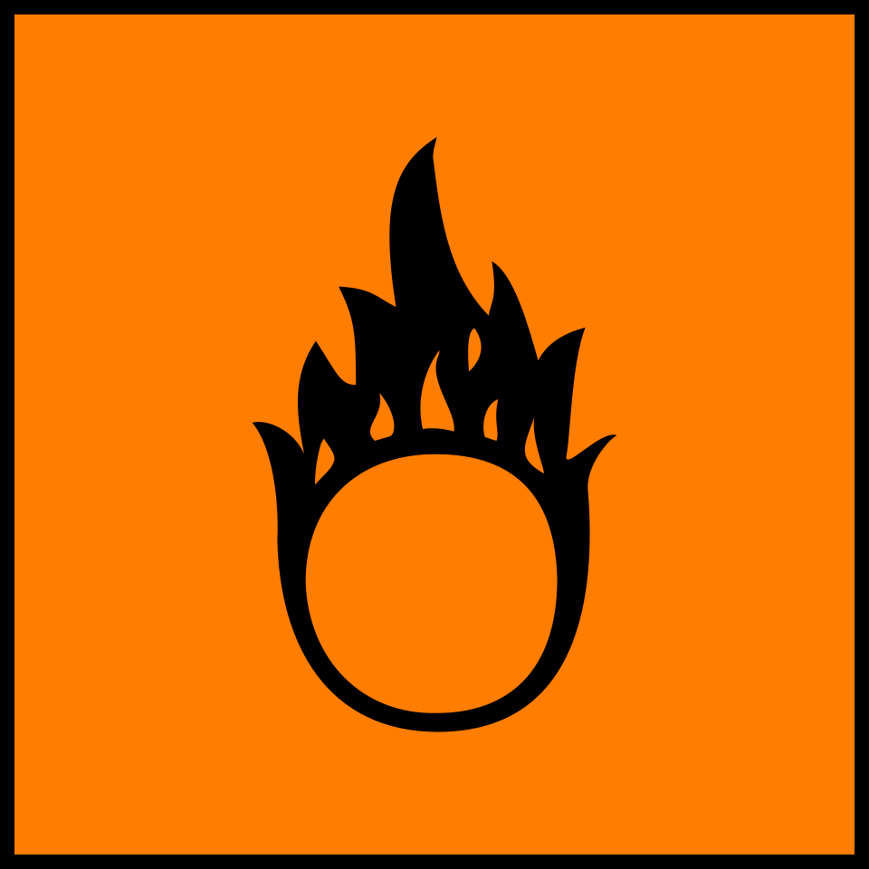 Warning Oxidizing Hazard - Outdated
